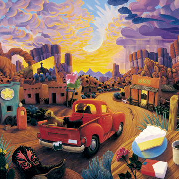Sunset Ride Outdoor Art 32X32